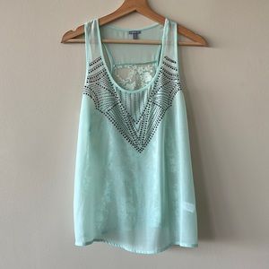 Charlotte Russe Sheer and Lace Top
